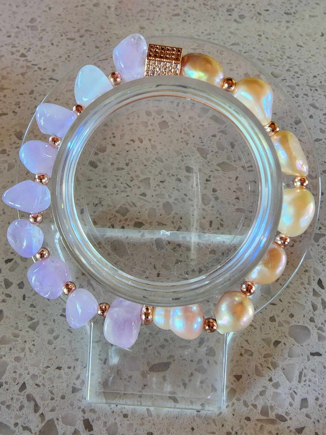 Jewellery - Genuine Semi Precious Gemstone & Freshwater Pearl Bracelet