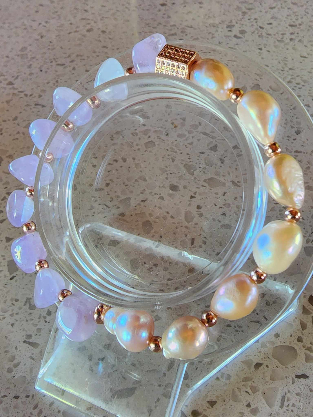 Jewellery - Genuine Semi Precious Gemstone & Freshwater Pearl Bracelet