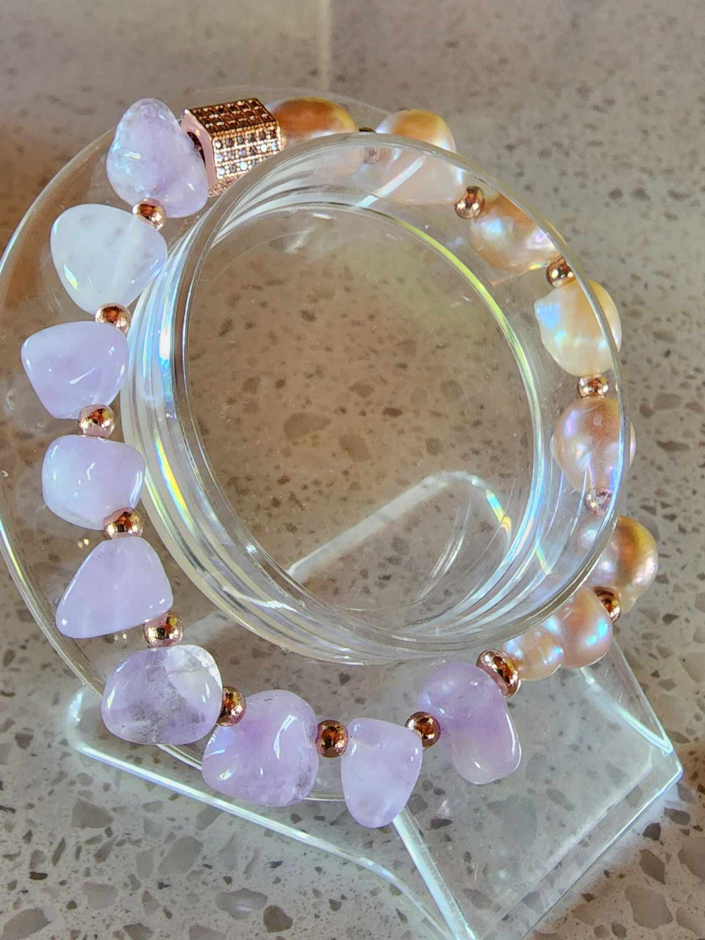 Jewellery - Genuine Semi Precious Gemstone & Freshwater Pearl Bracelet