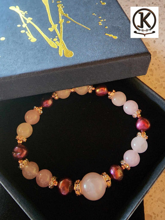 Jewellery - Genuine Semi Precious Gemstone & Freshwater Pearl Bracelet