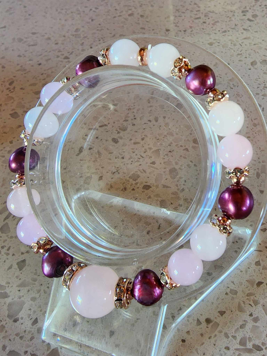 Jewellery - Genuine Semi Precious Gemstone & Freshwater Pearl Bracelet