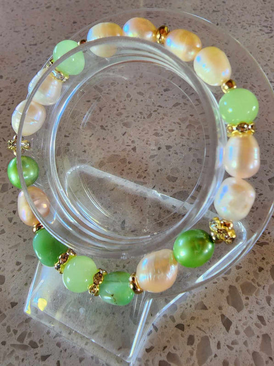 Jewellery - Genuine Semi Precious Gemstone & Freshwater Pearl Bracelet