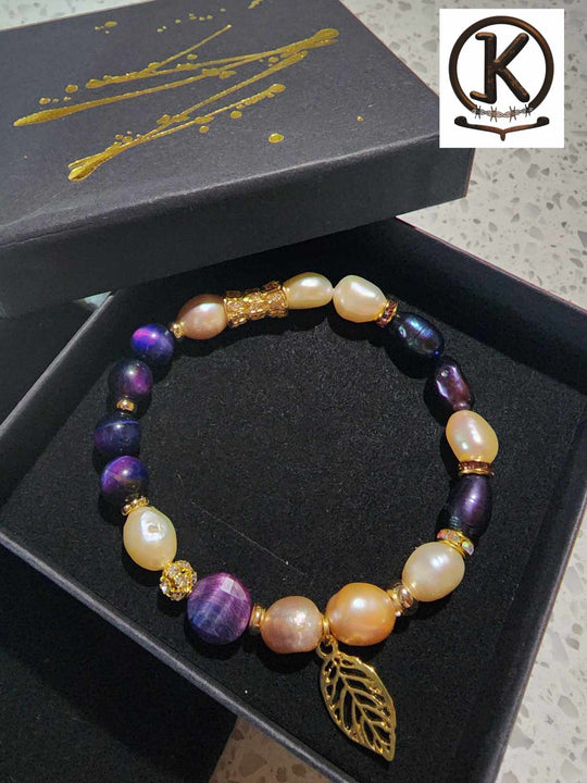 Jewellery - Genuine Semi Precious Gemstone & Freshwater Pearl Bracelet