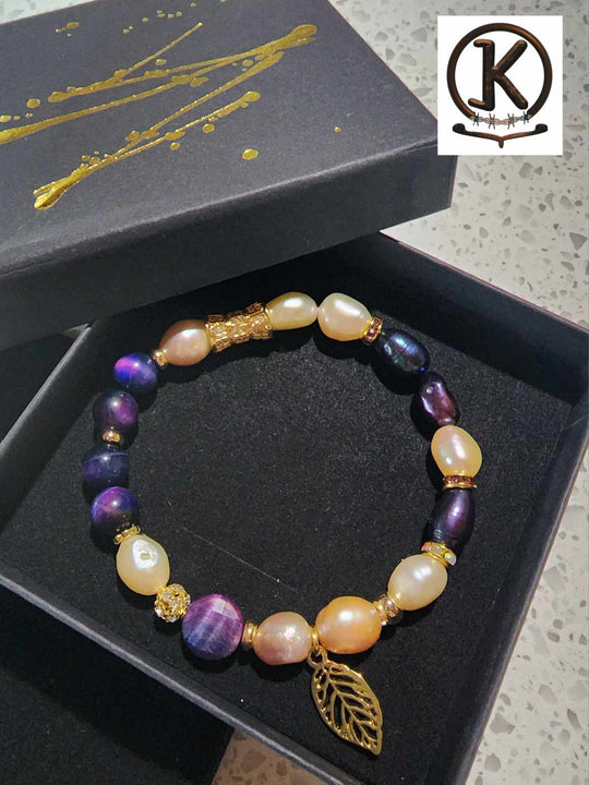 Jewellery - Genuine Semi Precious Gemstone & Freshwater Pearl Bracelet