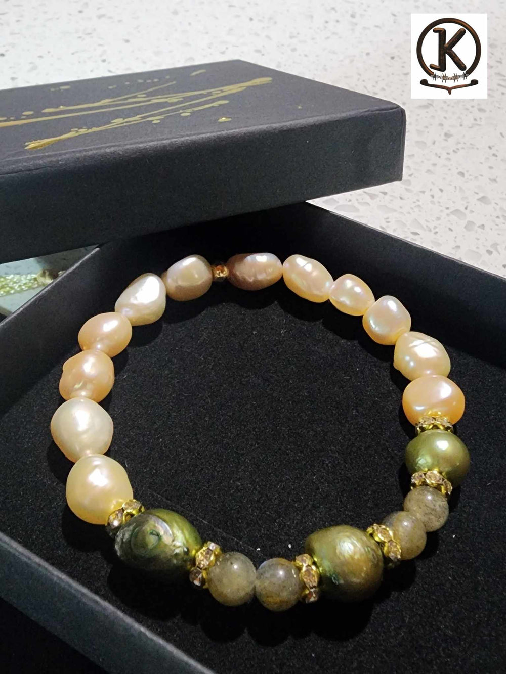 Jewellery - Genuine Semi Precious Gemstone & Freshwater Pearl Bracelet