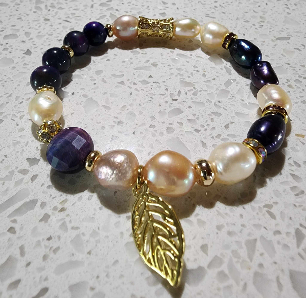 Jewellery - Genuine Semi Precious Gemstone & Freshwater Pearl Bracelet