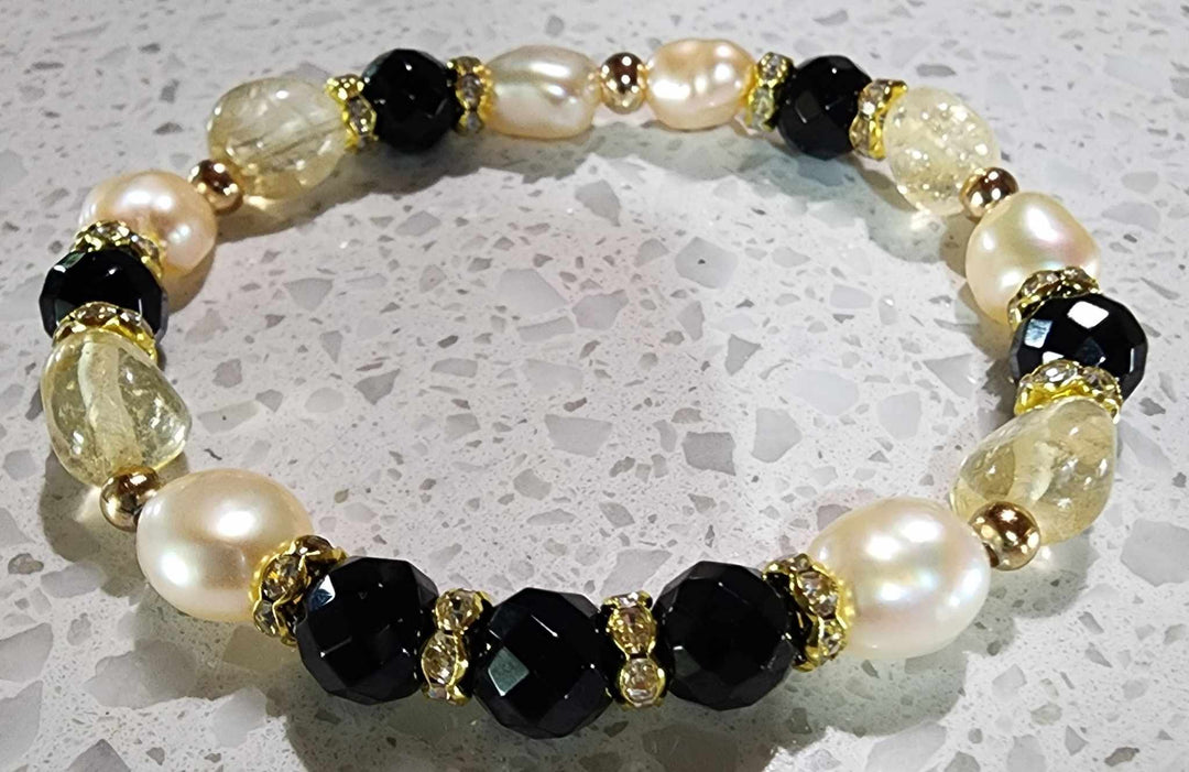 Jewellery - Genuine Semi Precious Gemstone & Freshwater Pearl Bracelet