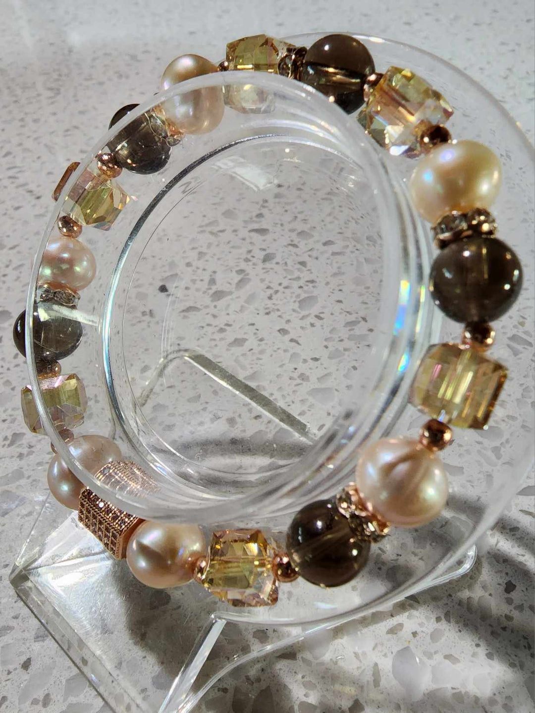 Jewellery - Genuine Semi Precious Gemstone & Freshwater Pearl Bracelet