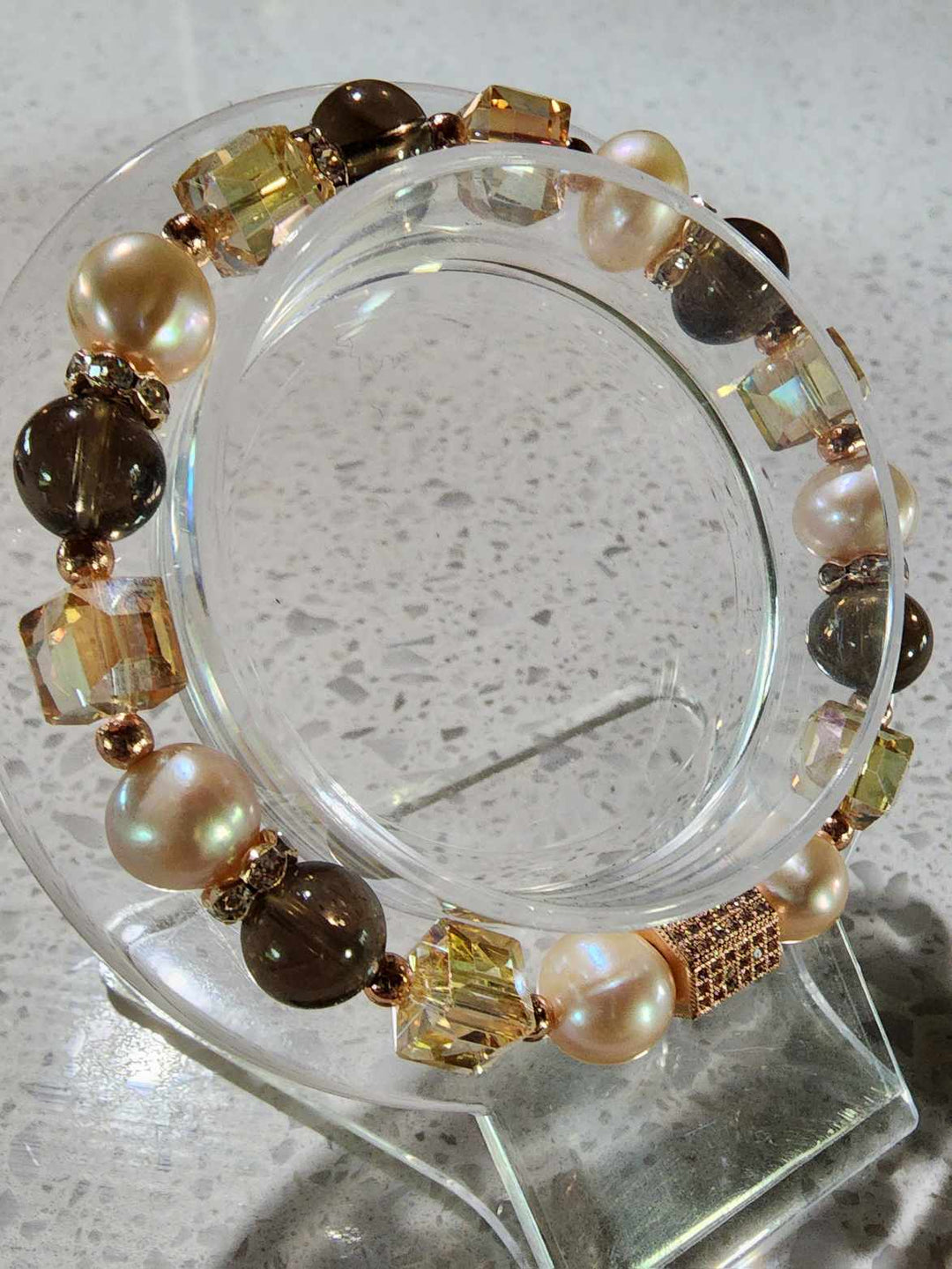 Jewellery - Genuine Semi Precious Gemstone & Freshwater Pearl Bracelet