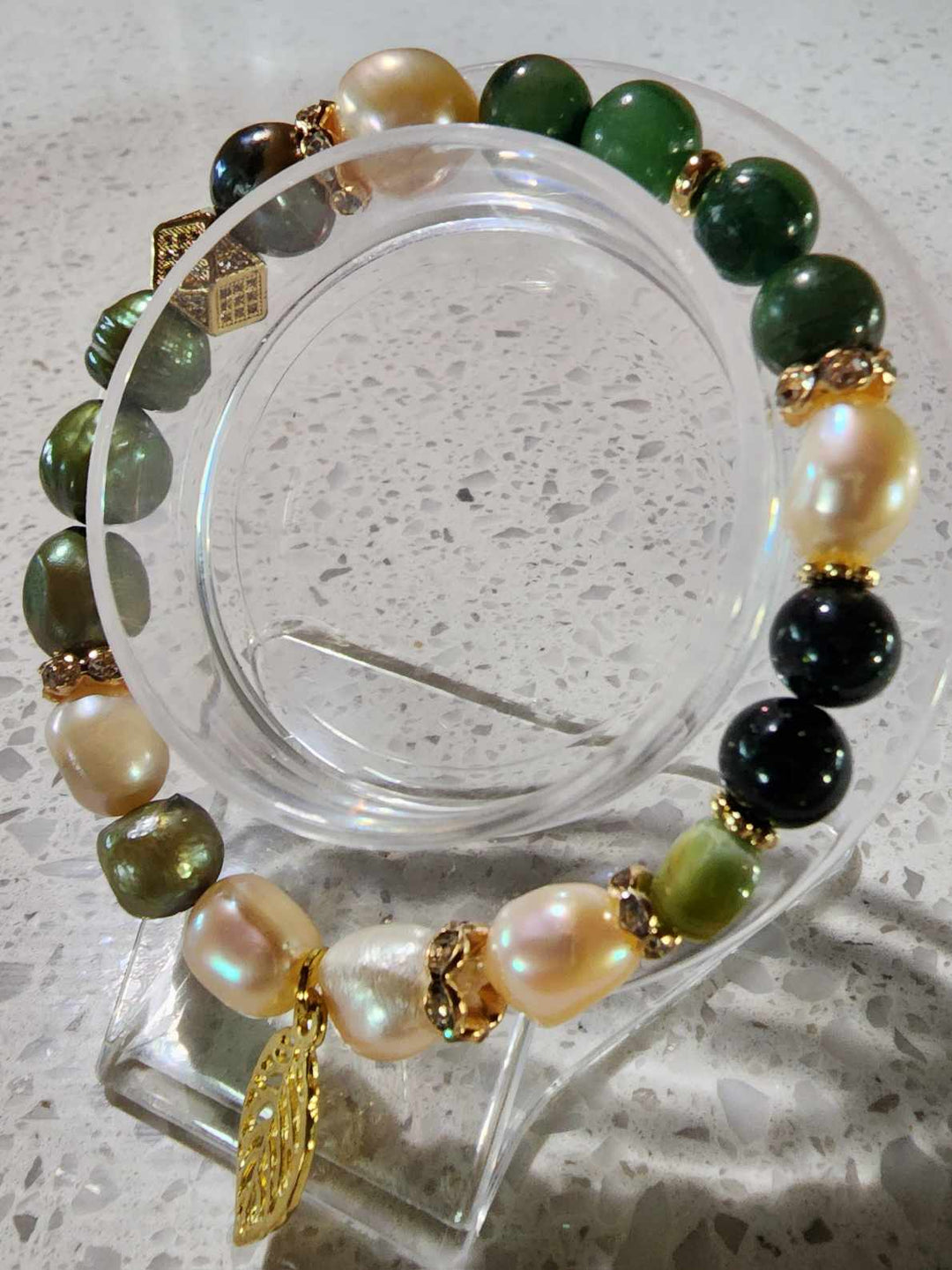 Jewellery - Genuine Semi Precious Gemstone & Freshwater Pearl Bracelet