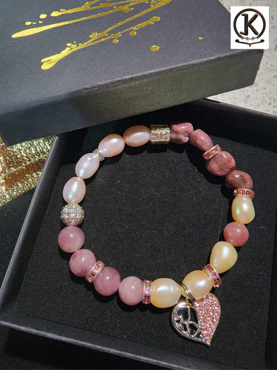 Jewellery - Genuine Semi Precious Gemstone & Freshwater Pearl Bracelet