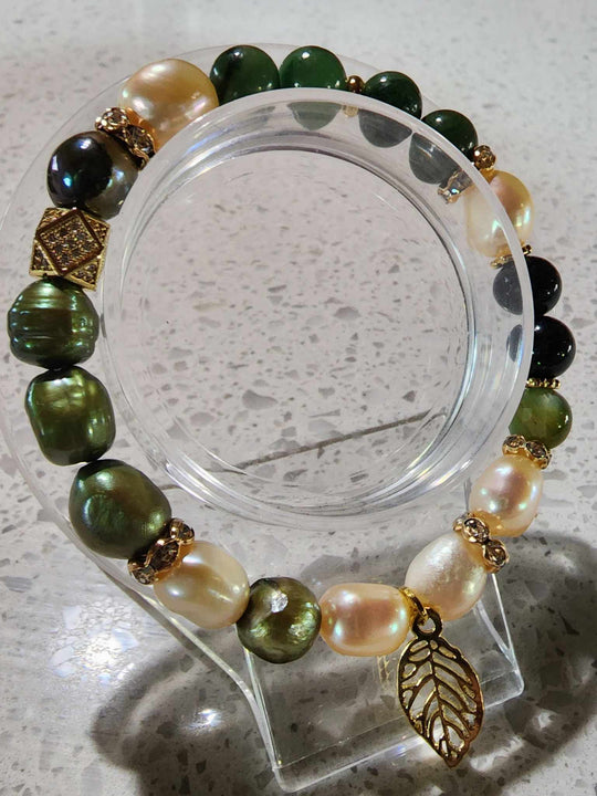 Jewellery - Genuine Semi Precious Gemstone & Freshwater Pearl Bracelet