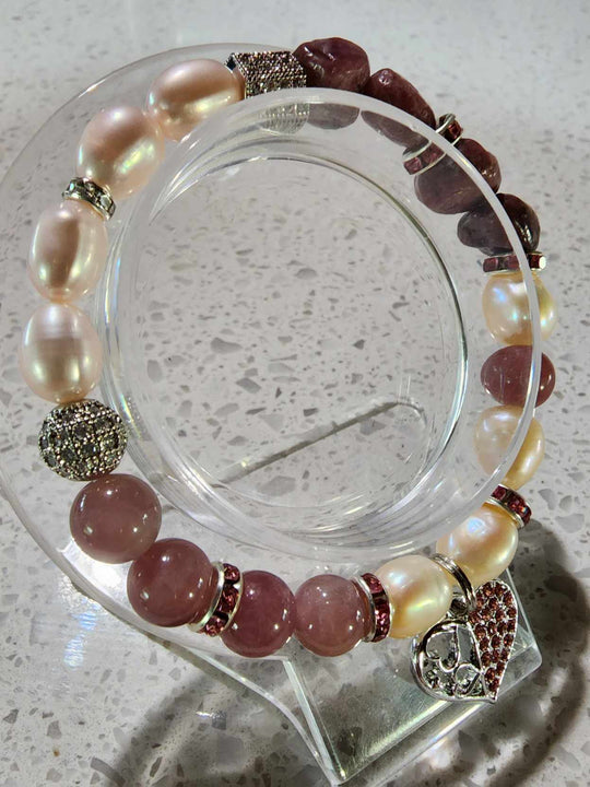 Jewellery - Genuine Semi Precious Gemstone & Freshwater Pearl Bracelet