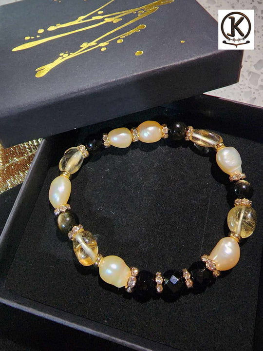 Jewellery - Genuine Semi Precious Gemstone & Freshwater Pearl Bracelet