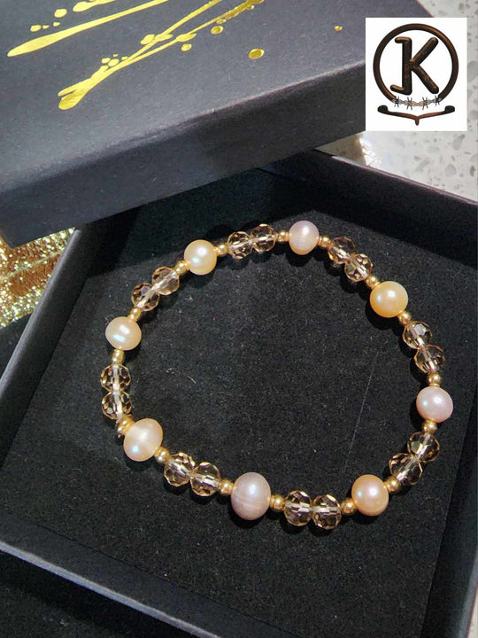 Jewellery - Genuine Semi Precious Gemstone & Freshwater Pearl Bracelet