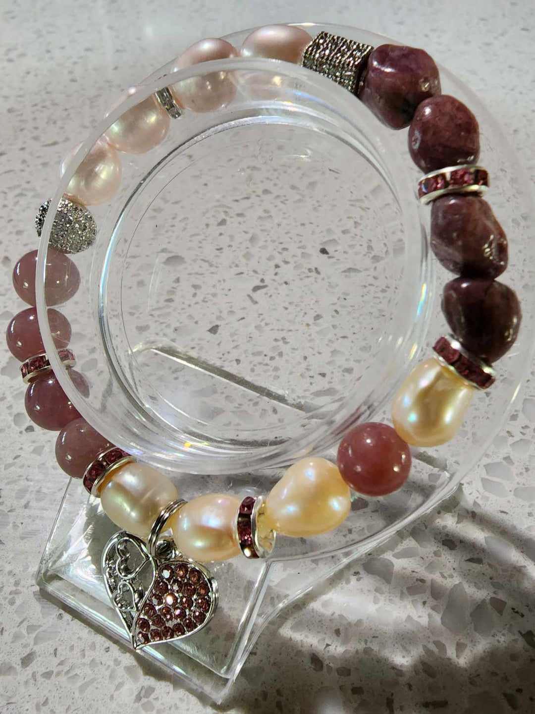 Jewellery - Genuine Semi Precious Gemstone & Freshwater Pearl Bracelet