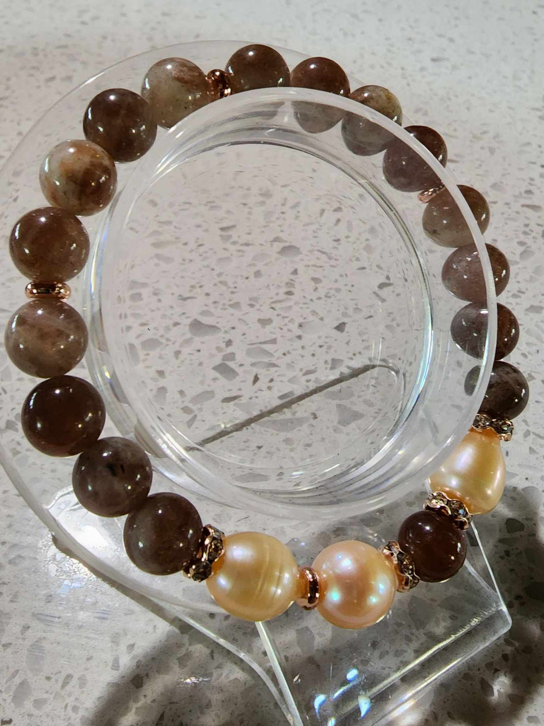 Jewellery - Genuine Semi Precious Gemstone & Freshwater Pearl Bracelet