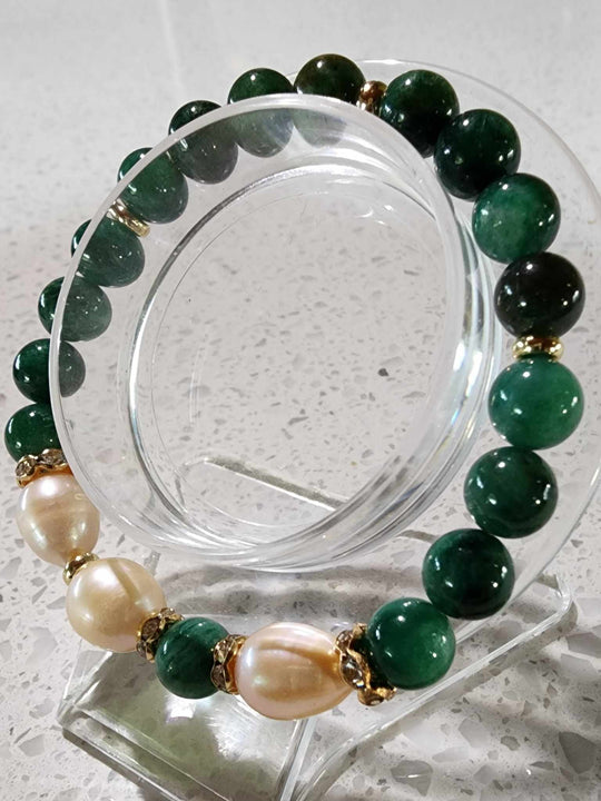 Jewellery - Genuine Semi Precious Gemstone & Freshwater Pearl Bracelet