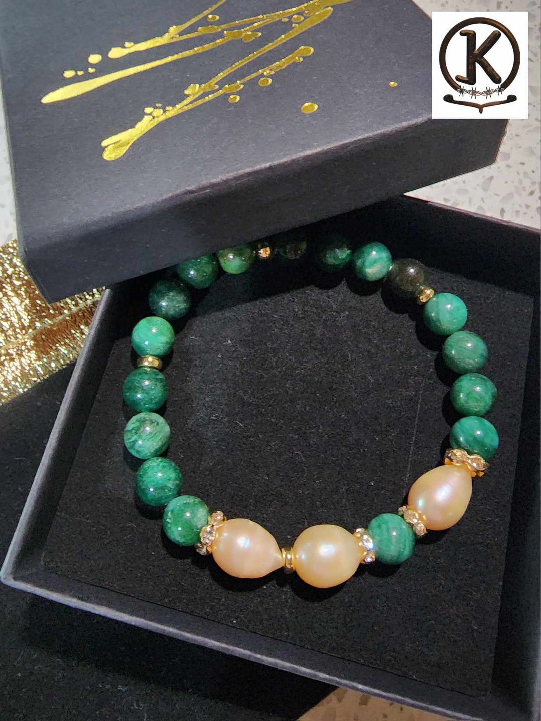 Jewellery - Genuine Semi Precious Gemstone & Freshwater Pearl Bracelet