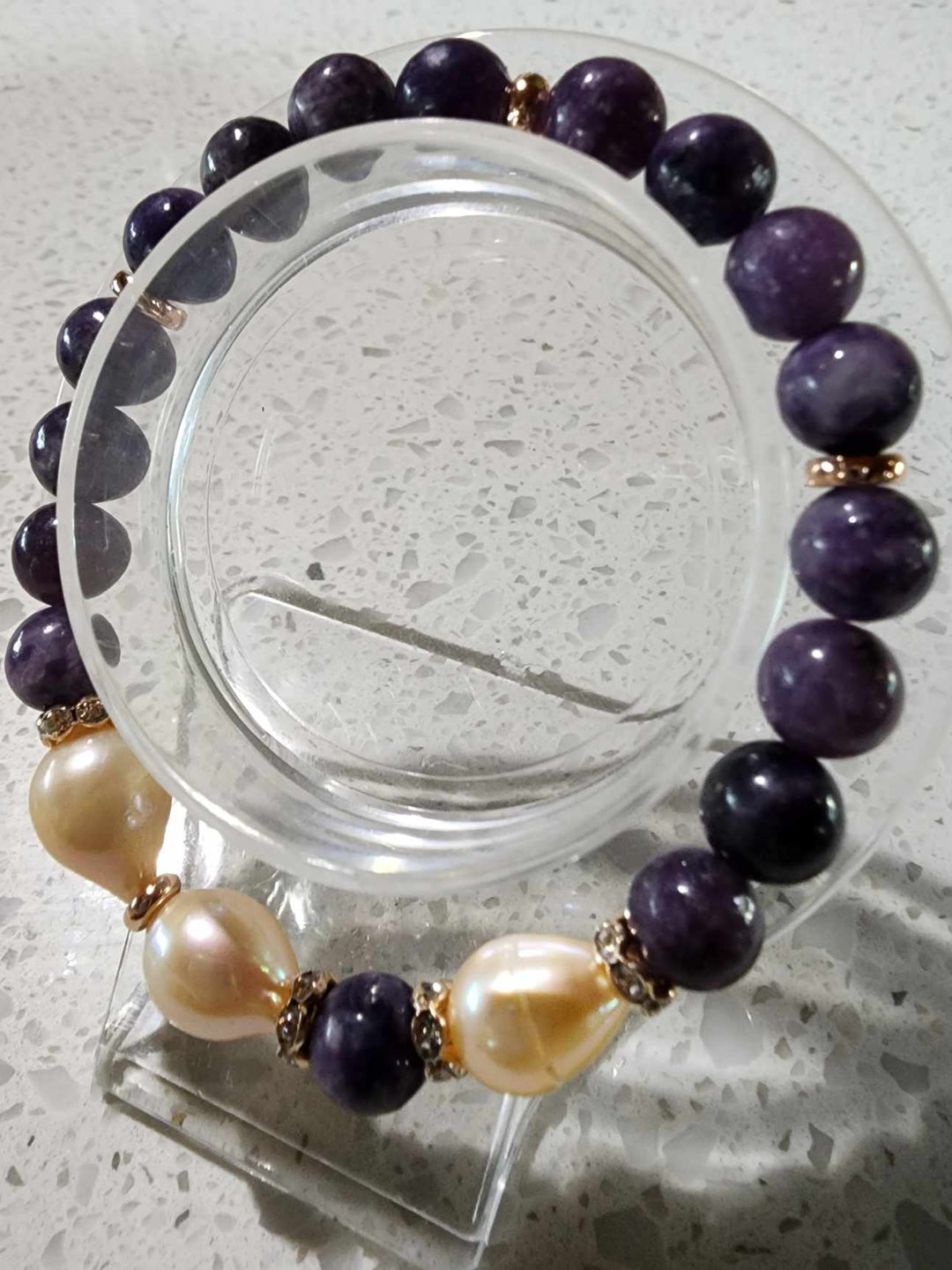 Jewellery - Genuine Semi Precious Gemstone & Freshwater Pearl Bracelet