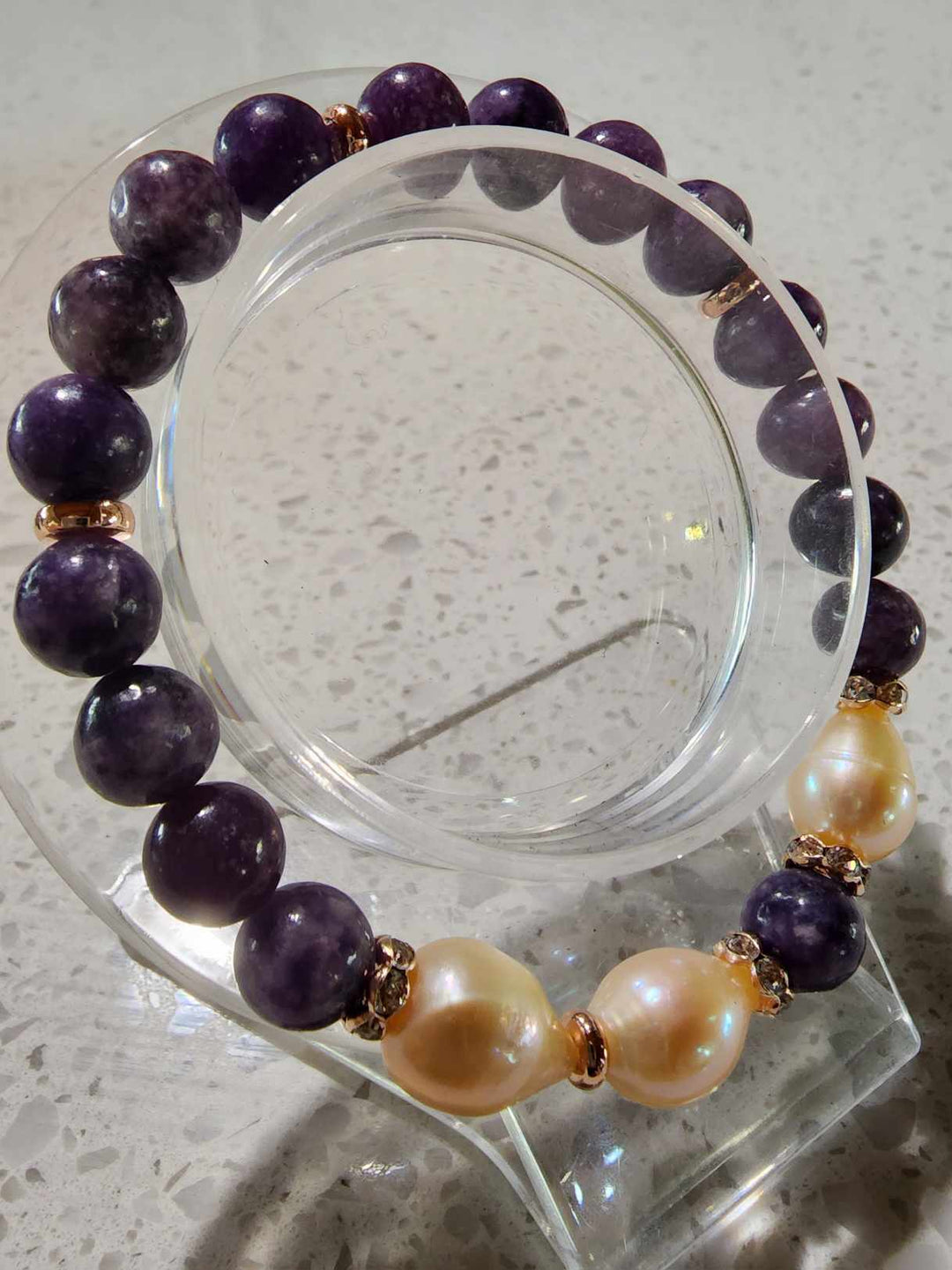 Jewellery - Genuine Semi Precious Gemstone & Freshwater Pearl Bracelet