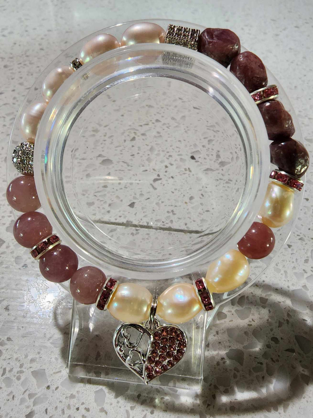 Jewellery - Genuine Semi Precious Gemstone & Freshwater Pearl Bracelet