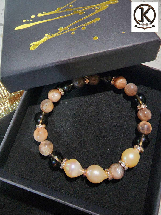 Jewellery - Genuine Semi Precious Gemstone & Freshwater Pearl Bracelet