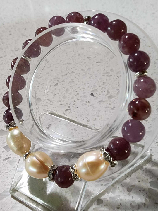 Jewellery - Genuine Semi Precious Gemstone & Freshwater Pearl Bracelet