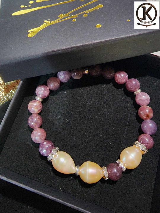 Jewellery - Genuine Semi Precious Gemstone & Freshwater Pearl Bracelet