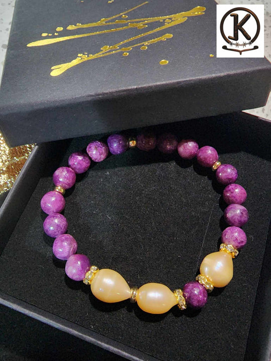 Jewellery - Genuine Semi Precious Gemstone & Freshwater Pearl Bracelet