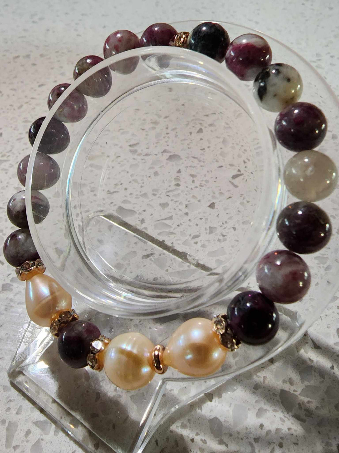 Jewellery - Genuine Semi Precious Gemstone & Freshwater Pearl Bracelet