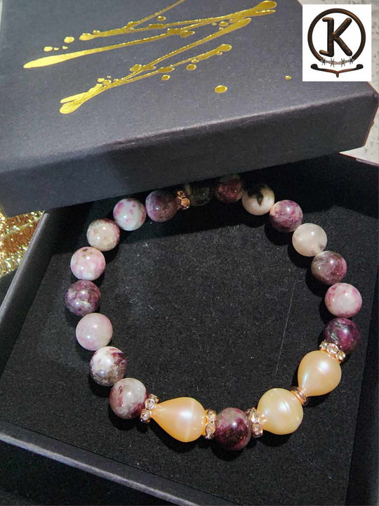 Jewellery - Genuine Semi Precious Gemstone & Freshwater Pearl Bracelet