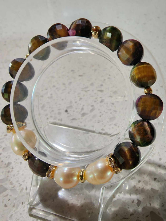 Jewellery - Genuine Semi Precious Gemstone & Freshwater Pearl Bracelet