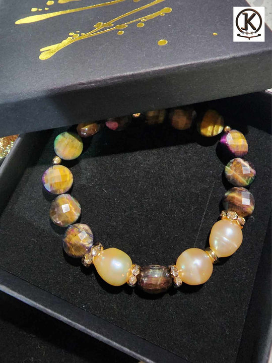 Jewellery - Genuine Semi Precious Gemstone & Freshwater Pearl Bracelet