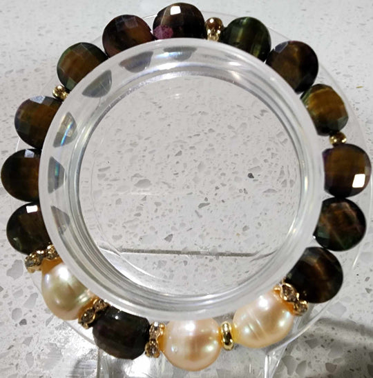 Jewellery - Genuine Semi Precious Gemstone & Freshwater Pearl Bracelet