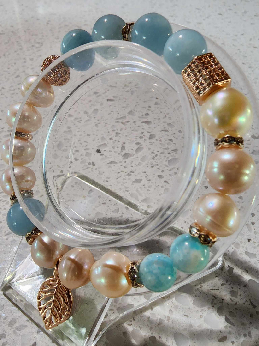 Jewellery - Genuine Semi Precious Gemstone & Freshwater Pearl Bracelet