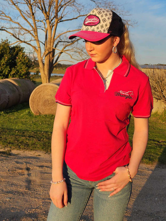 Wrangler Ladies Gerry Polo Top Pink