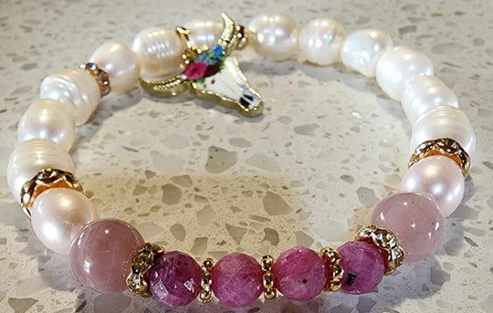 Jewellery - Western Semi Precious Gemstone & Freshwater Pearl Bracelet