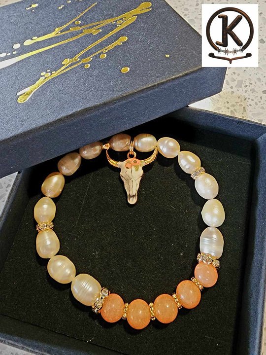 Jewellery - Western Semi Precious Gemstone & Freshwater Pearl Bracelet