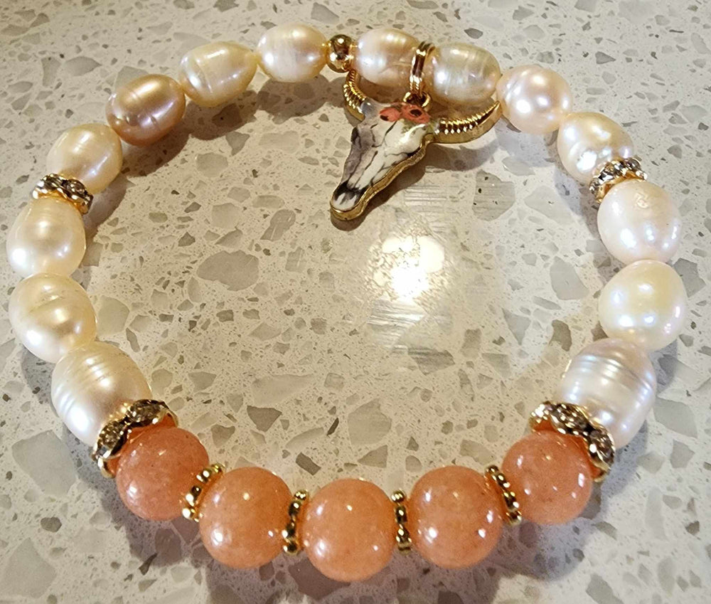 Jewellery - Western Semi Precious Gemstone & Freshwater Pearl Bracelet