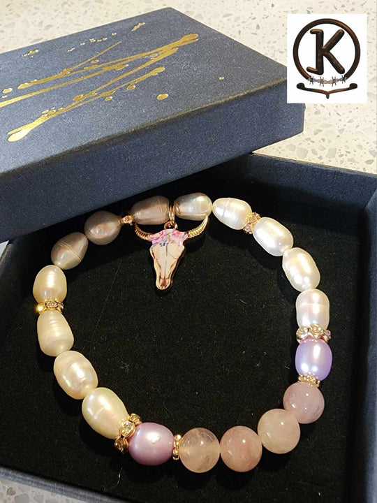 Jewellery - Western Semi Precious Gemstone & Freshwater Pearl Bracelet