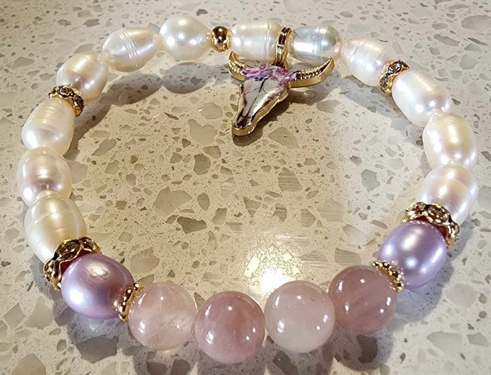 Jewellery - Western Semi Precious Gemstone & Freshwater Pearl Bracelet