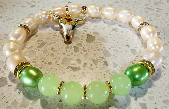 Jewellery - Western Semi Precious Gemstone & Freshwater Pearl Bracelet