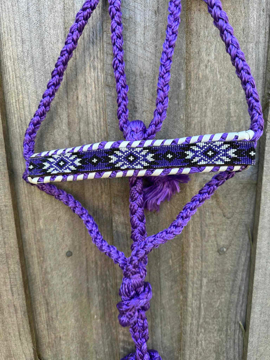 Halter - Mule Tape Cowgirl Halter Purple Beaded