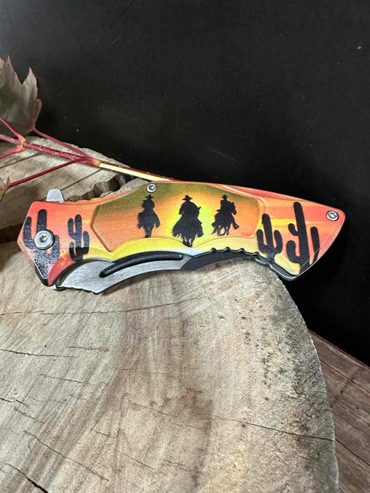 Knive - Cowboy Horse Sunset Pocket Knife