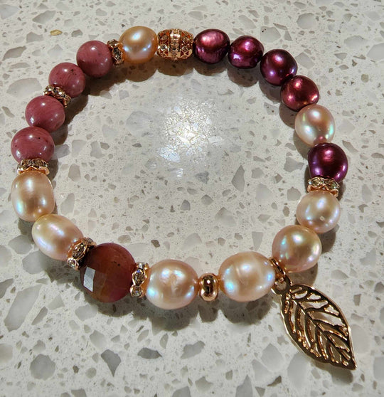 Jewellery - Genuine Semi Precious Gemstone & Freshwater Pearl Bracelet