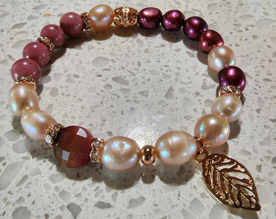 Jewellery - Genuine Semi Precious Gemstone & Freshwater Pearl Bracelet