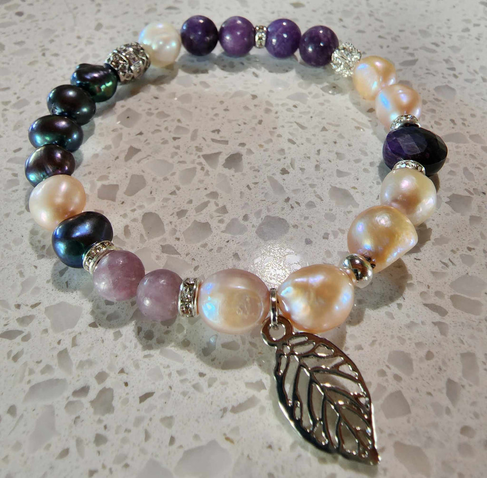 Jewellery - Genuine Semi Precious Gemstone & Freshwater Pearl Bracelet