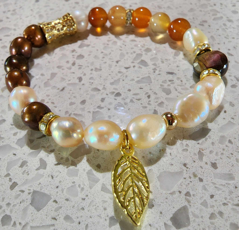 Jewellery - Genuine Semi Precious Gemstone & Freshwater Pearl Bracelet