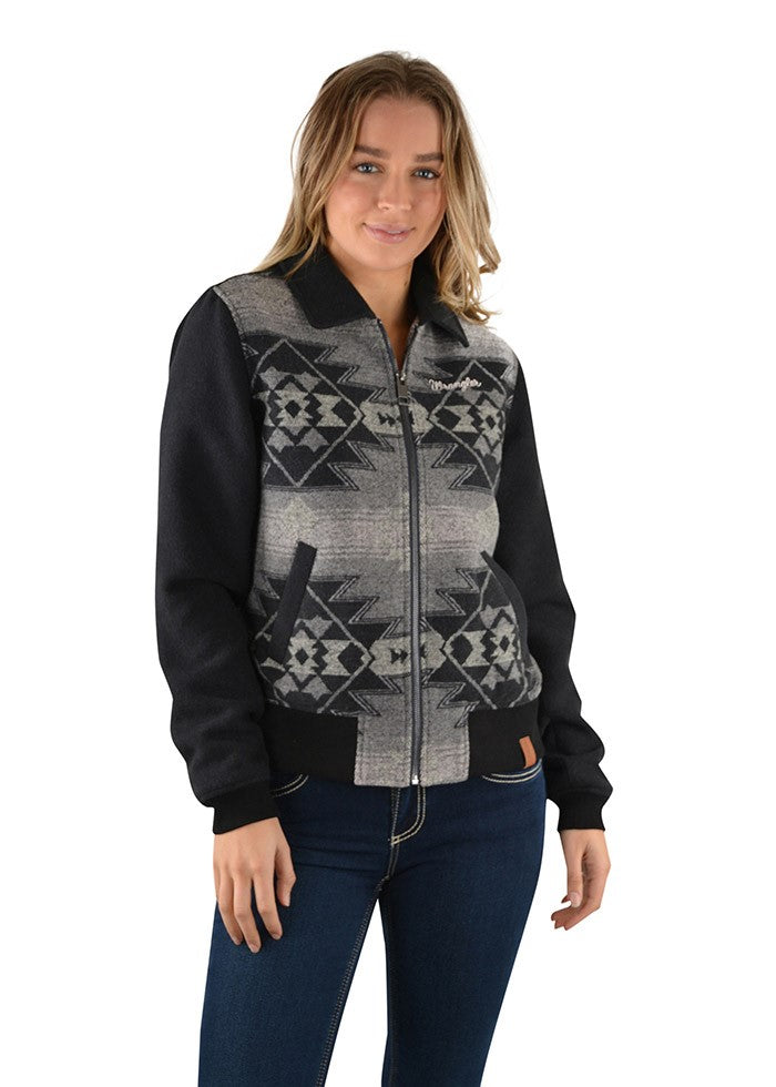 Wrangler Millie Warm Wool Blend Aztec Jacket